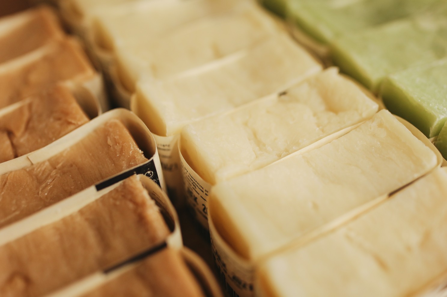 close up view of partally wrapped bars